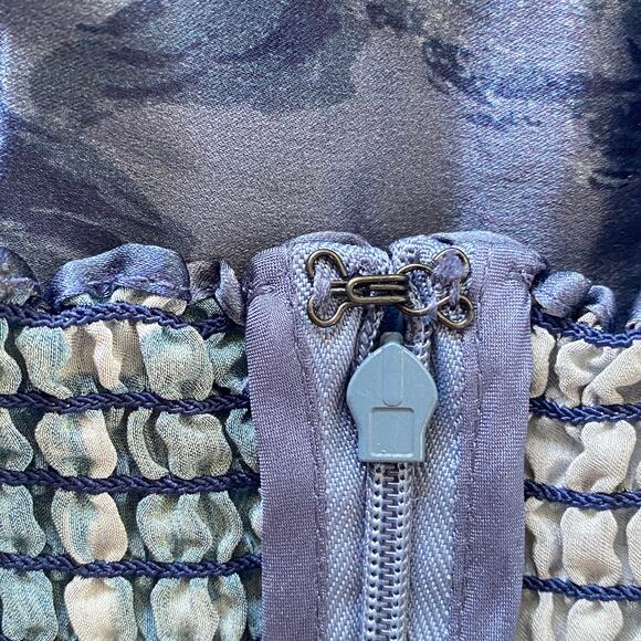 Reformation Frankie Silk Dress Trieste Border - Picture 7 of 12